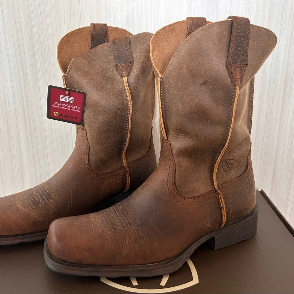 Ariat Men's Tan and Brown Western Boots - Picture 3 of 5